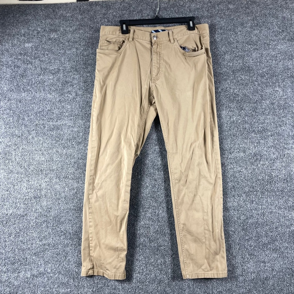 Brooks Brothers Pants Mens 35x30 Tan Red Fleece Chino Khaki Slim Fit Comfort